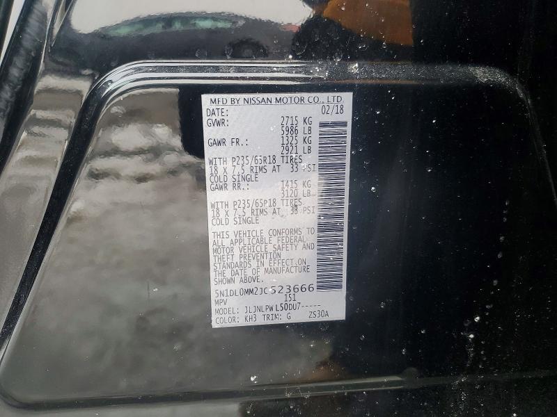Aukcja sprzedaży 2018 Infiniti Qx60, vin: 5N1DL0MM2JC523666, numer aukcji: 75042115