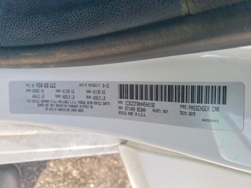 Продажа на аукционе авто 2017 Chrysler 200, vin: 1C3CCCFB0HN500192, номер лота: 73410535