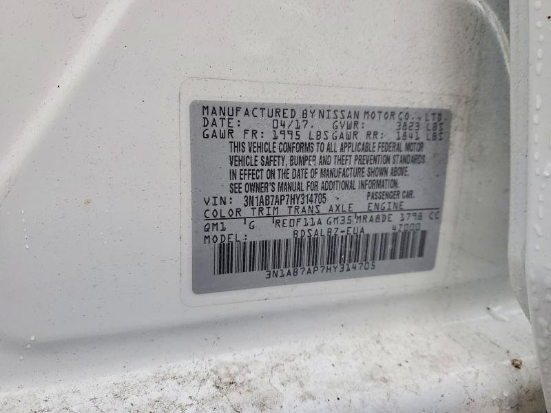Продажа на аукционе авто 2017 Nissan Sentra, vin: 3N1AB7AP7HY314705, номер лота: 98257895