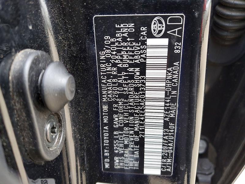99015895 :رقم المزاد ، 2T1LE4EE5AC013733 vin ، 2010 Toyota Corolla Matrix مزاد بيع