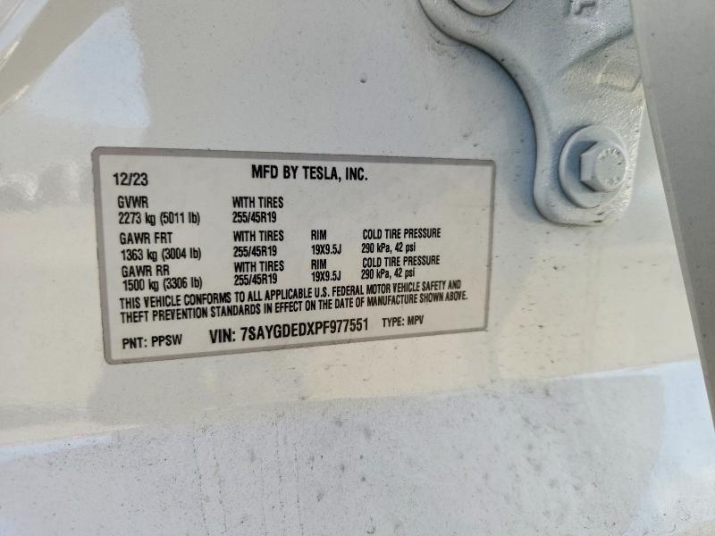 Продажа на аукционе авто 2023 Tesla Model Y, vin: 7SAYGDEDXPF977551, номер лота: 72856945