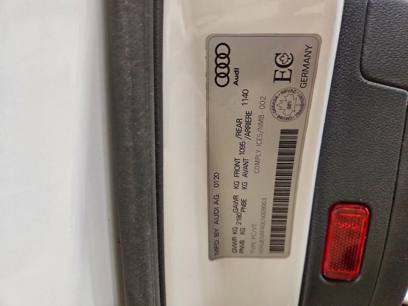 Продажа на аукционе авто 2020 Audi A4 Premium, vin: WAUENAF40LN009003, номер лота: 73675995