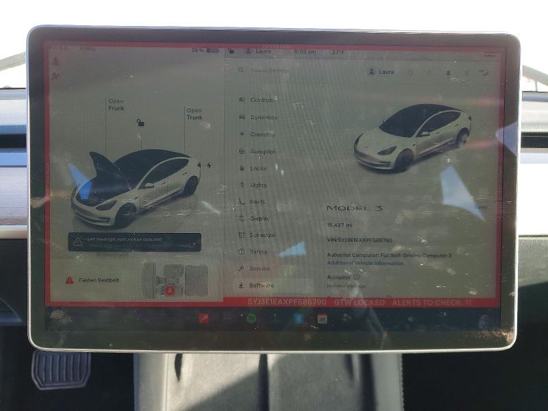 98622615 :رقم المزاد ، 5YJ3E1EAXPF586790 vin ، 2023 Tesla Model 3 مزاد بيع