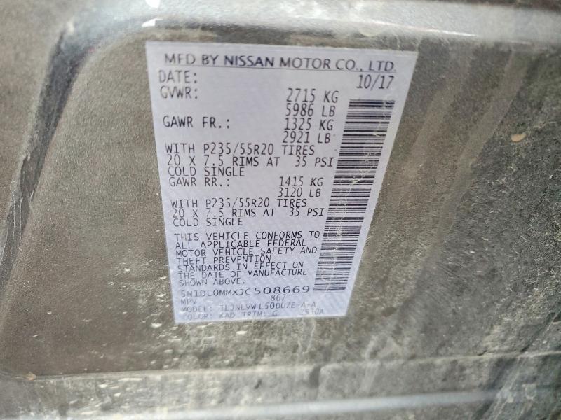 98397195 :رقم المزاد ، 5N1DL0MMXJC508669 vin ، 2018 Infiniti Qx60 مزاد بيع