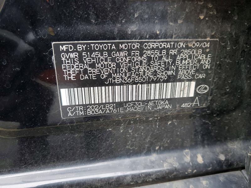 Продаж на аукціоні авто 2005 Lexus Ls, vin: JTHBN36F850179739, номер лоту: 74858355