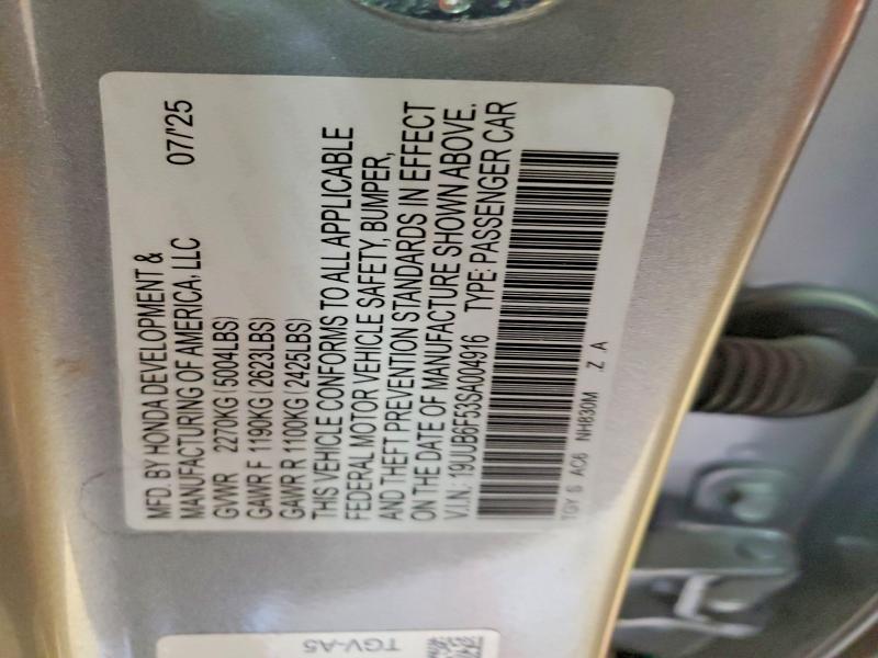 Aukcja sprzedaży 2025 Acura Tlx, vin: 19UUB6F53SA004916, numer aukcji: 73705525