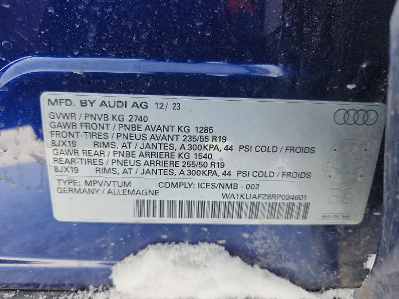 Продажа на аукционе авто 2024 Audi Q4 E-tron, vin: WA1KUAFZ8RP034601, номер лота: 99856005