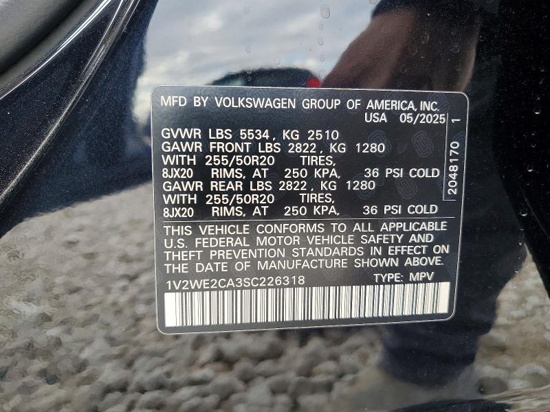 Aukcja sprzedaży 2025 Volkswagen Atlas Cross Sport, vin: 1V2WE2CA3SC226318, numer aukcji: 72837415