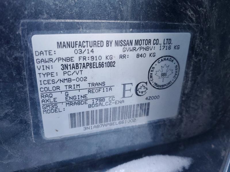 Продаж на аукціоні авто 2014 Nissan Sentra, vin: 3N1AB7AP8EL661002, номер лоту: 72322235
