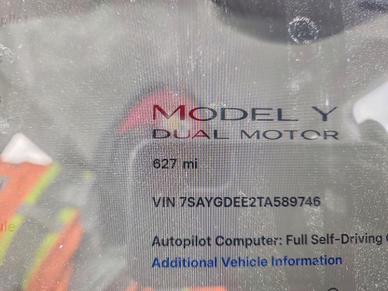 73918015 :رقم المزاد ، 7SAYGDEE2TA589746 vin ، 2026 Tesla Model Y مزاد بيع