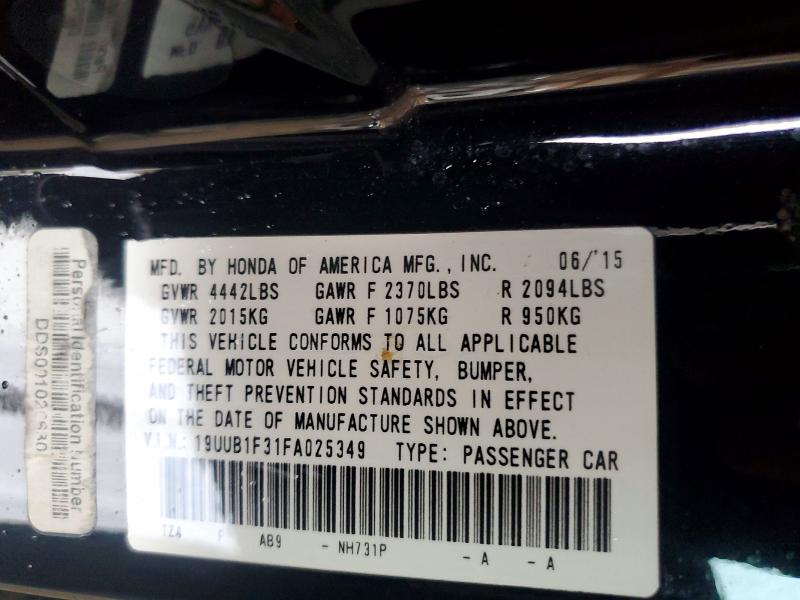 2015 Acura Tlx მანქანა იყიდება აუქციონზე, vin: 19UUB1F31FA025349, აუქციონის ნომერი: 73726865