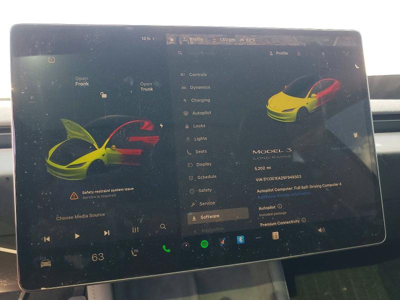 99597985 :رقم المزاد ، 5YJ3E1EA2SF949303 vin ، 2025 Tesla Model 3 مزاد بيع