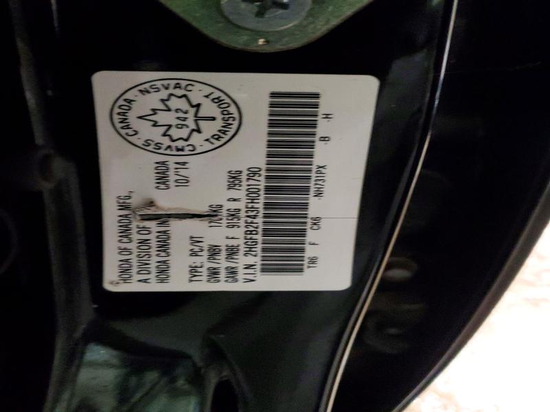 Продажа на аукционе авто 2015 Honda Civic Lx, vin: 2HGFB2F43FH001790, номер лота: 72589085