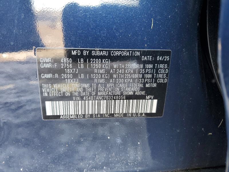 Aukcja sprzedaży 2025 Subaru Outback, vin: 4S4BTANC7S3248056, numer aukcji: 72697695