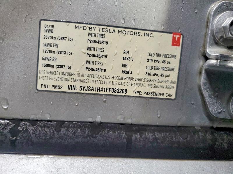 73259305 :رقم المزاد ، 5YJSA1H41FF083208 vin ، 2015 Tesla Model S مزاد بيع