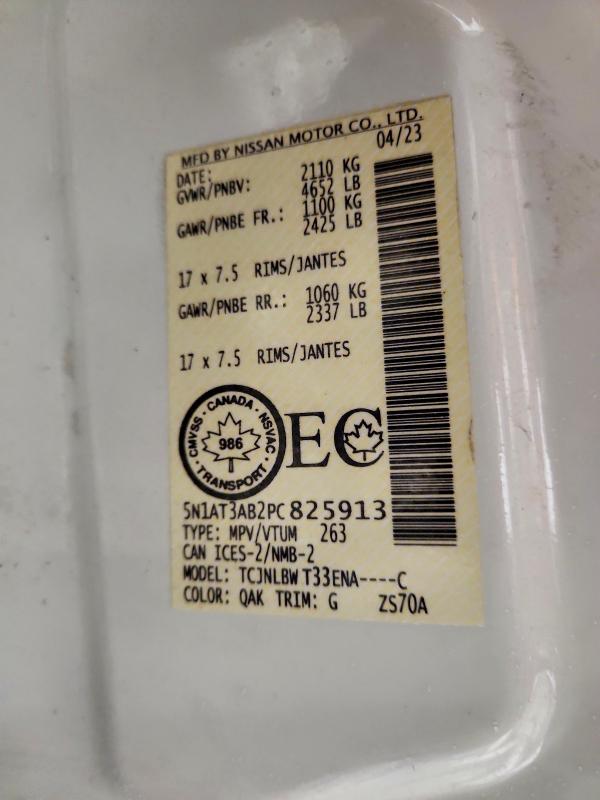 98493185 :رقم المزاد ، 5N1AT3AB2PC825913 vin ، 2023 Nissan Rogue مزاد بيع