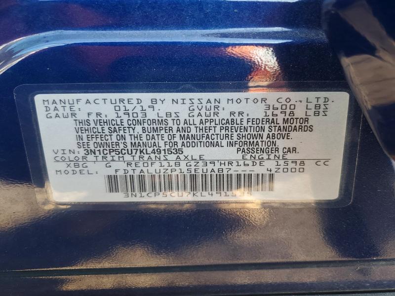 Aukcja sprzedaży 2019 Nissan Kicks, vin: 3N1CP5CU7KL491535, numer aukcji: 79117495