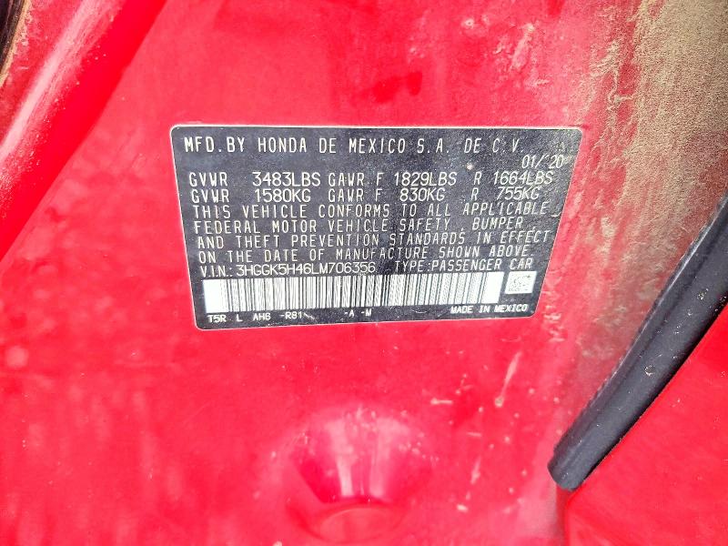 Продажа на аукционе авто 2020 Honda Fit, vin: 3HGGK5H46LM706356, номер лота: 72452405