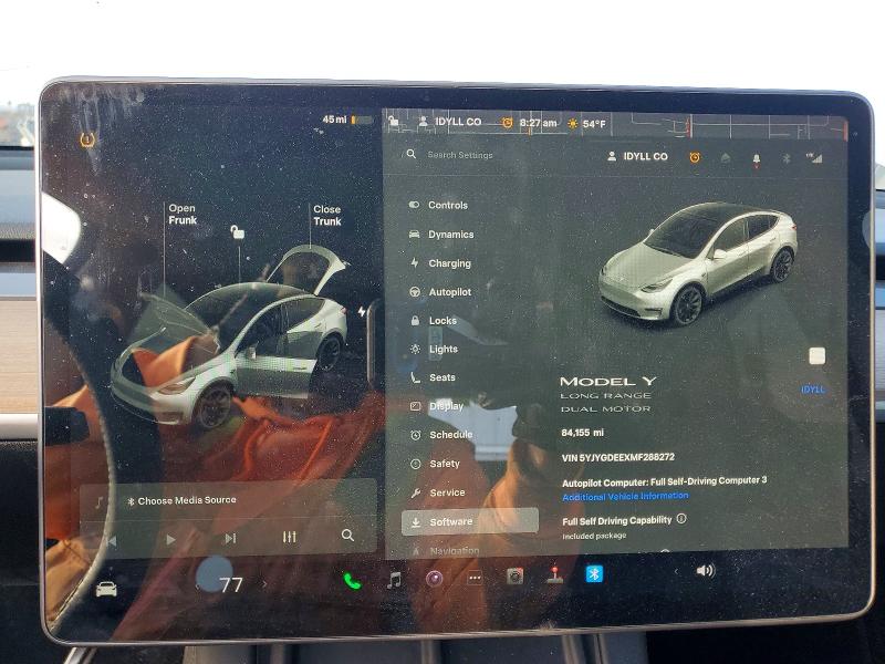 Aukcja sprzedaży 2021 Tesla Model Y, vin: 5YJYGDEEXMF288272, numer aukcji: 72998925