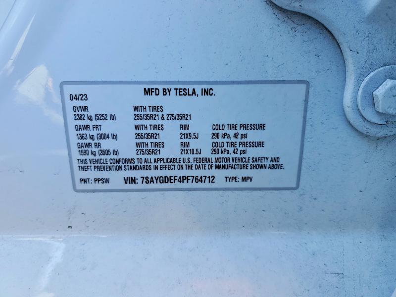 Aukcja sprzedaży 2023 Tesla Model Y, vin: 7SAYGDEF4PF764712, numer aukcji: 72439595