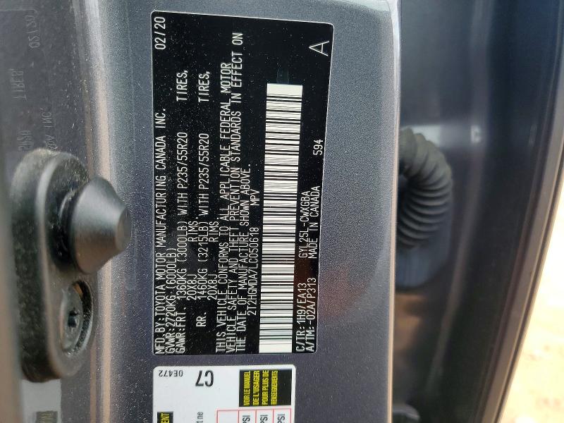Aukcja sprzedaży 2020 Lexus Rx 450h, vin: 2T2HGMDA7LC050618, numer aukcji: 74098155