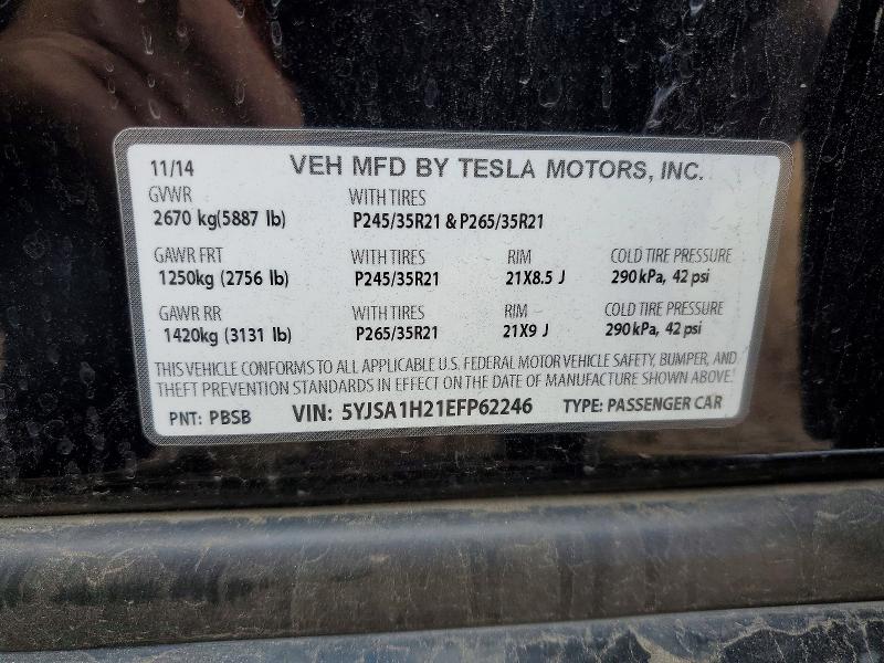 Aukcja sprzedaży 2014 Tesla Model S, vin: 5YJSA1H21EFP62246, numer aukcji: 72987995