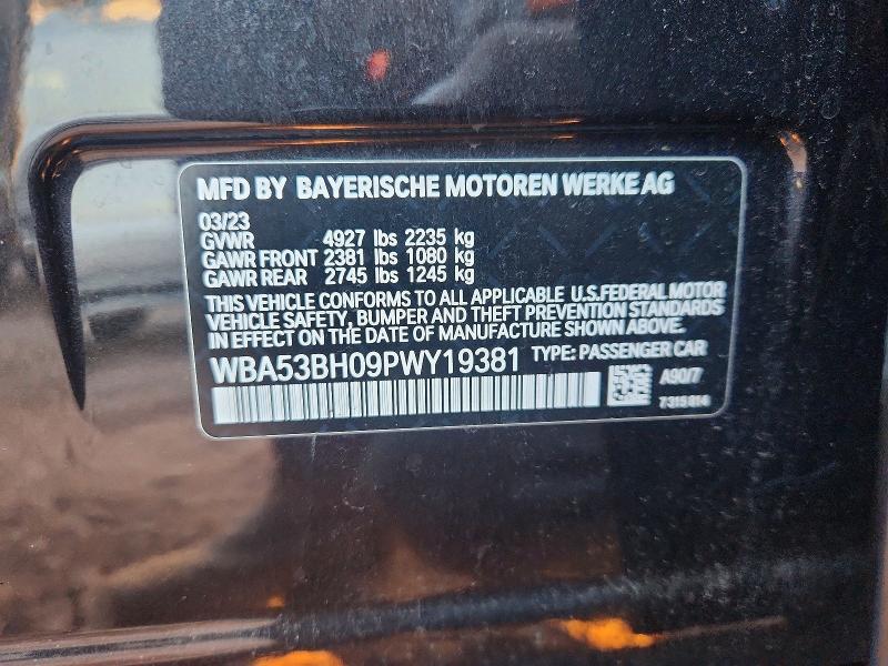 Продаж на аукціоні авто 2023 Bmw 530, vin: WBA53BH09PWY19381, номер лоту: 73300665