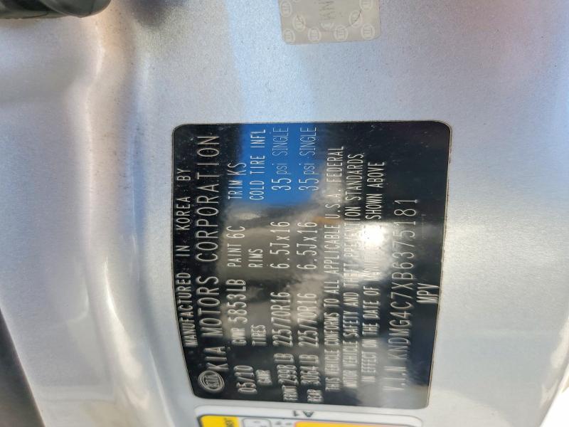 74408415 :رقم المزاد ، KNDMG4C7XB6375181 vin ، 2011 Kia Sedona مزاد بيع