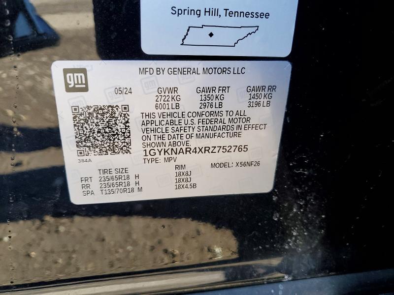 2024 Cadillac Xt5 მანქანა იყიდება აუქციონზე, vin: 1GYKNAR4XRZ752765, აუქციონის ნომერი: 73728795