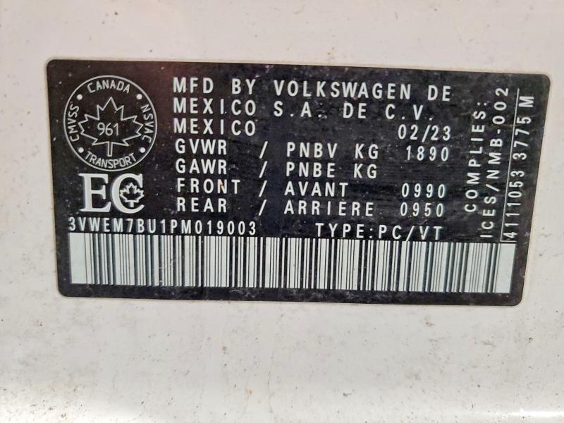 Продажа на аукционе авто 2023 Volkswagen Jetta Se, vin: 3VWEM7BU1PM019003, номер лота: 74093715