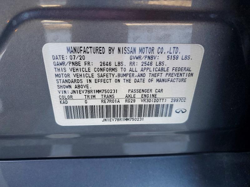 Продажа на аукционе авто 2021 Infiniti Q50 Luxe, vin: JN1EV7BR1MM750231, номер лота: 73556725