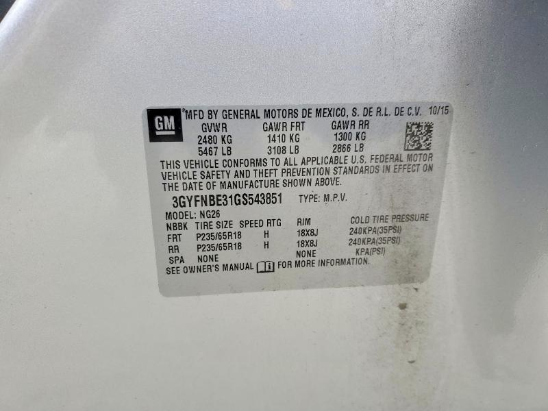 Продаж на аукціоні авто 2016 Cadillac Srx, vin: 3GYFNBE31GS543851, номер лоту: 74497425