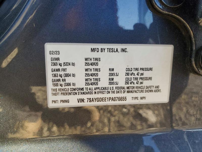 Aukcja sprzedaży 2023 Tesla Model Y, vin: 7SAYGDEE1PA076655, numer aukcji: 74803255