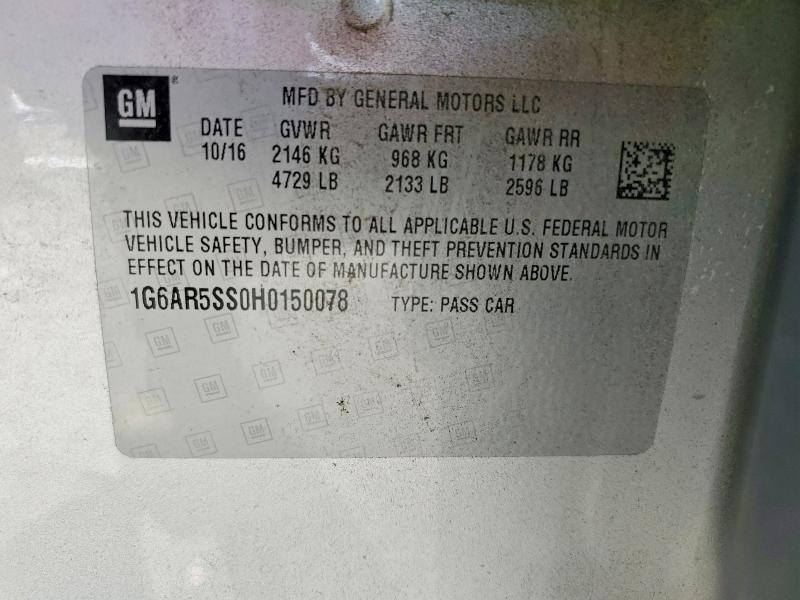 Продажа на аукционе авто 2017 Cadillac Cts, vin: 1G6AR5SS0H0150078, номер лота: 74440545