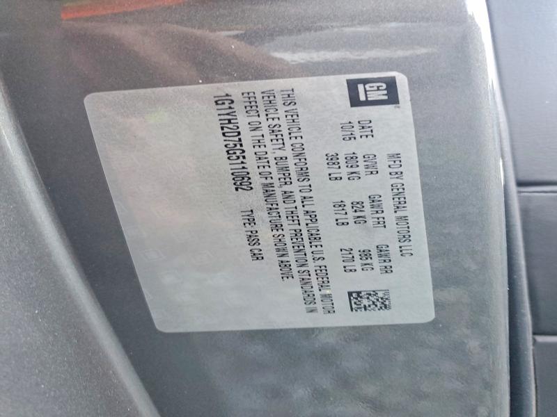 99546965 :رقم المزاد ، 1G1YH2D75G5110692 vin ، 2016 Chevrolet Corvette S مزاد بيع