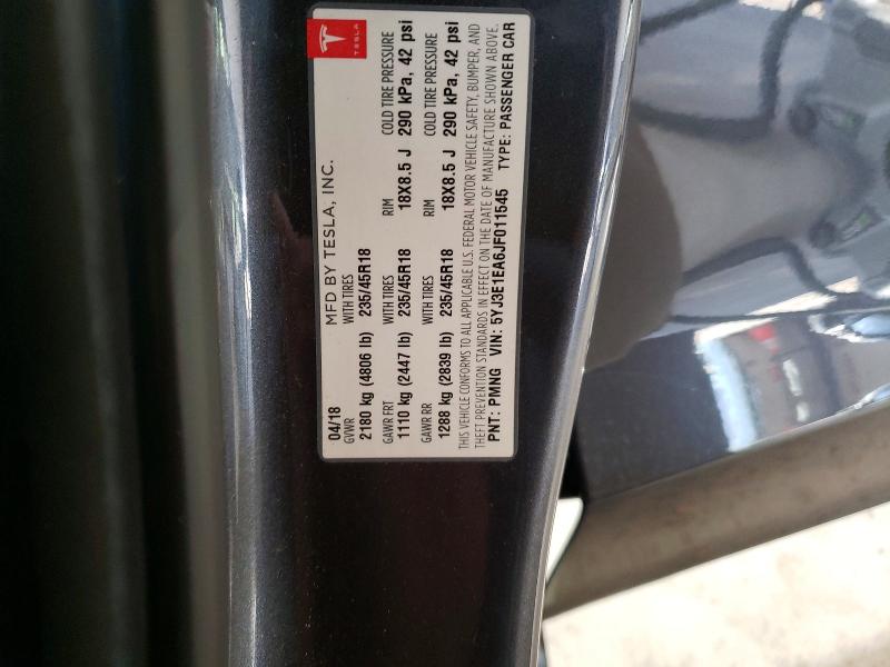 Aukcja sprzedaży 2018 Tesla Model 3, vin: 5YJ3E1EA6JF011545, numer aukcji: 72647295