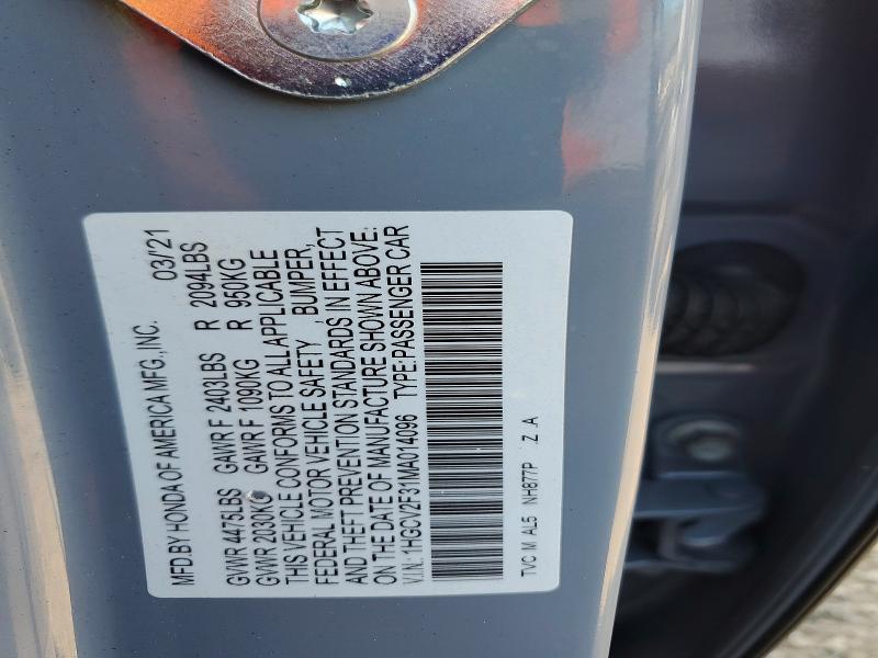 74479335 :رقم المزاد ، 1HGCV2F31MA014096 vin ، 2021 Honda Accord مزاد بيع