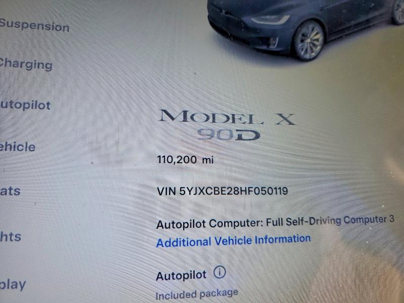 73398905 :رقم المزاد ، 5YJXCBE28HF050119 vin ، 2017 Tesla Model X مزاد بيع