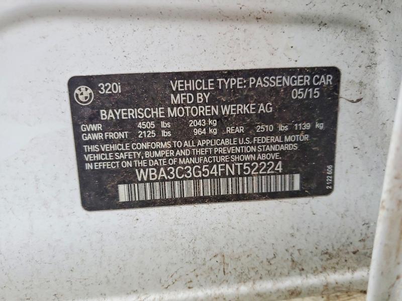 Продаж на аукціоні авто 2015 Bmw 320 I Xdrive, vin: WBA3C3G54FNT52224, номер лоту: 97031835