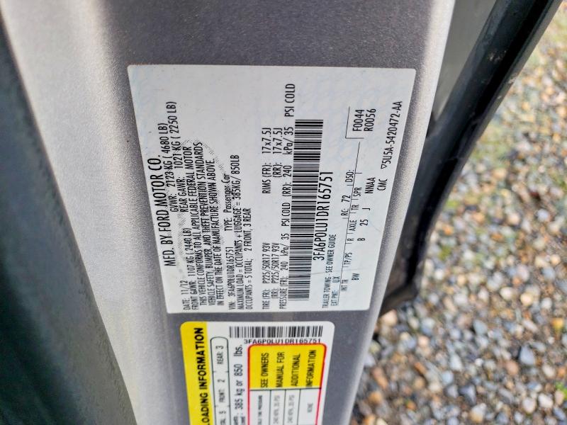 Aukcja sprzedaży 2013 Ford Fusion, vin: 3FA6P0LU1DR165751, numer aukcji: 99270735