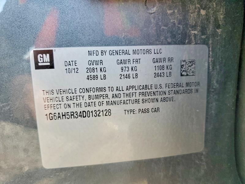 98476035 :رقم المزاد ، 1G6AH5R34D0132128 vin ، 2013 Cadillac Ats مزاد بيع