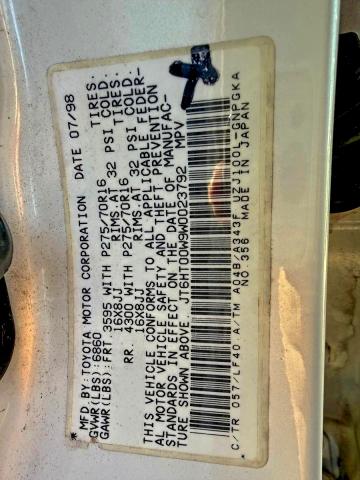 73636925 :رقم المزاد ، JT6HT00W9W0023792 vin ، 1998 Lexus Lx 470 مزاد بيع