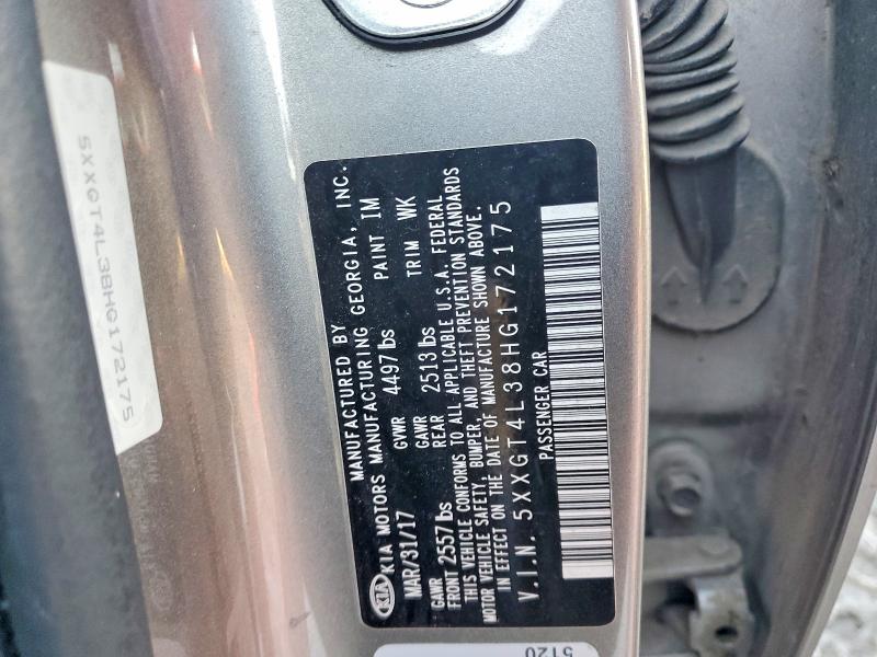 Auction sale of the 2017 Kia Optima, vin: 5XXGT4L38HG172175, lot number: 99651595
