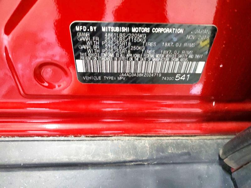 Продаж на аукціоні авто 2019 Mitsubishi Outlander, vin: JA4AD3A38KZ024719, номер лоту: 73639895