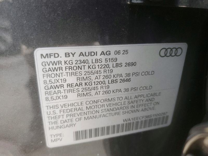 Продажа на аукционе авто 2025 Audi Q3, vin: WA1EECF38S1100297, номер лота: 72262025
