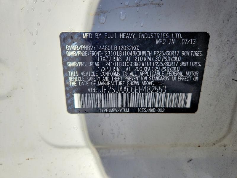 Aukcja sprzedaży 2014 Subaru Forester, vin: JF2SJAAC6EH482553, numer aukcji: 72390765