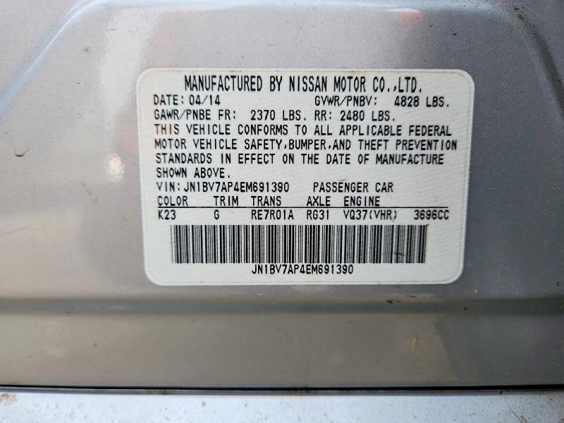 Продажа на аукционе авто 2014 Infiniti Q50, vin: JN1BV7AP4EM691390, номер лота: 73579645