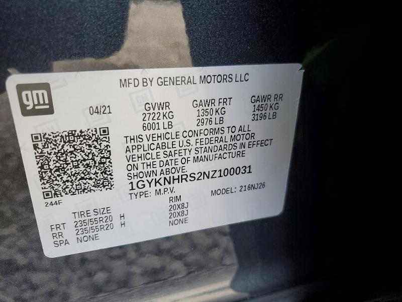 Aukcja sprzedaży 2022 Cadillac Xt5, vin: 1GYKNHRS2NZ100031, numer aukcji: 75297645