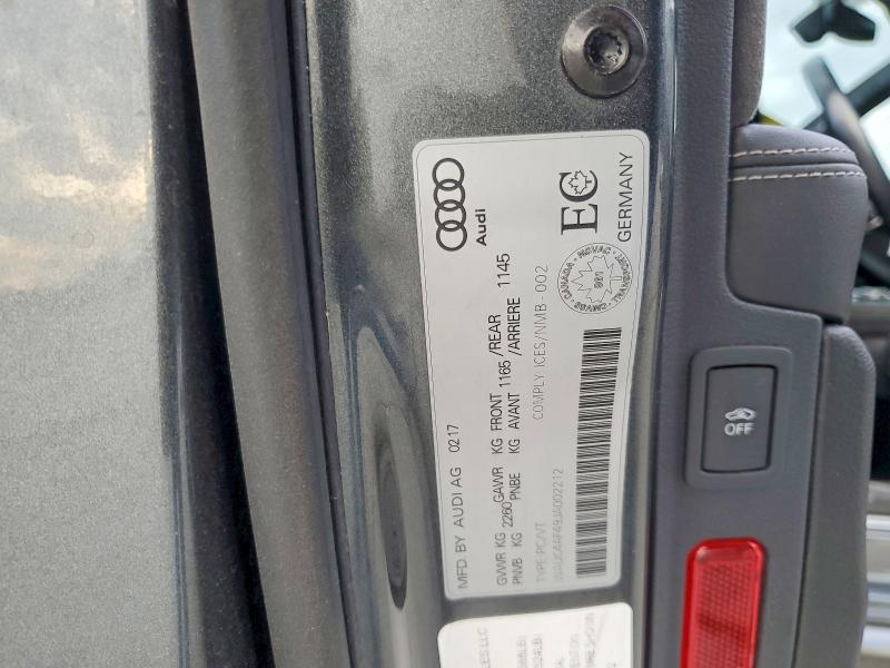 73866795 :رقم المزاد ، WAUC4AF49JA002212 vin ، 2018 Audi S4 مزاد بيع