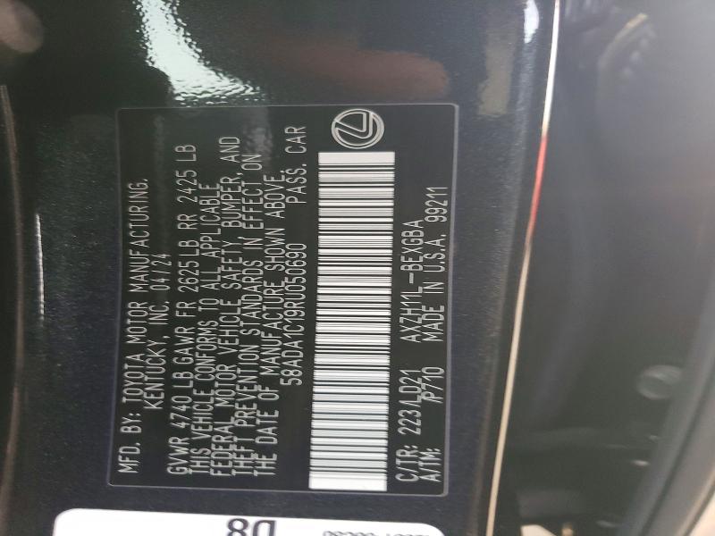 Aukcja sprzedaży 2024 Lexus Es, vin: 58ADA1C19RU050690, numer aukcji: 73889615